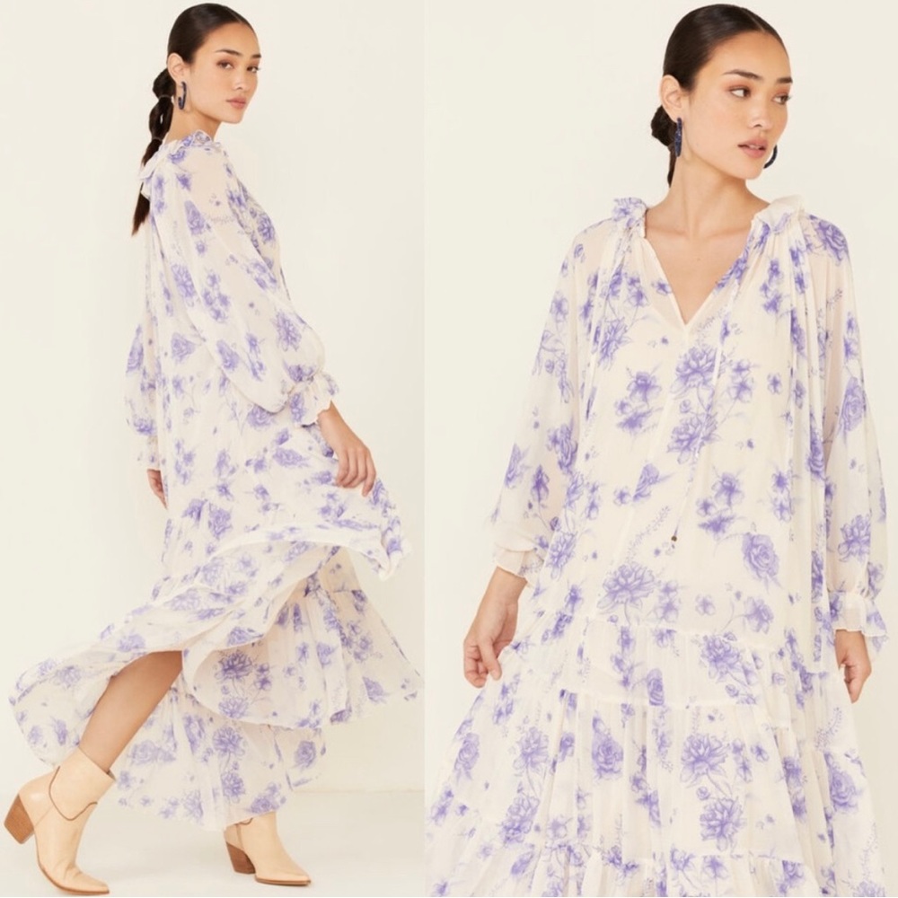 Free People Feelin Groovy Maxi Dress Vintage White